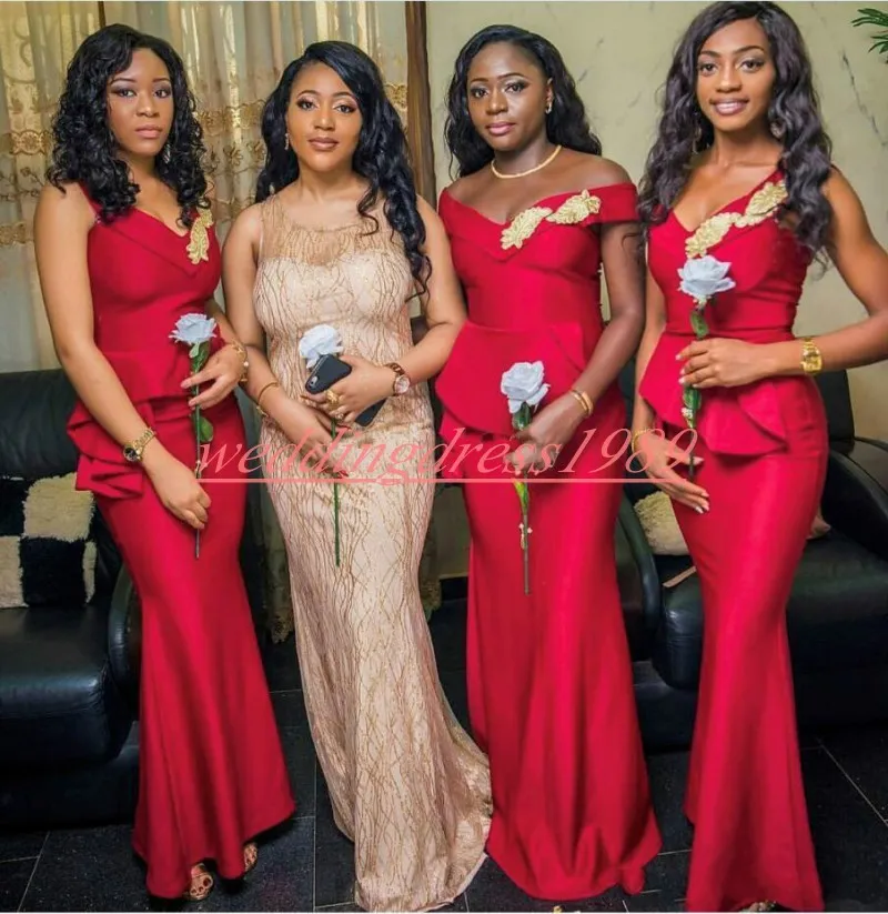 Mermaid Satin Peplum Average Bridesmaid Dress Cost African Juniors Maid