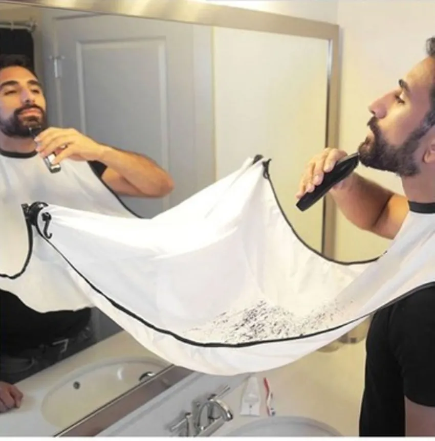 Grembiule da bagno uomo 120x80 cm Grembiule da barba nero Grembiule da barba per uomo Panno floreale impermeabile Protezione per la pulizia della casa