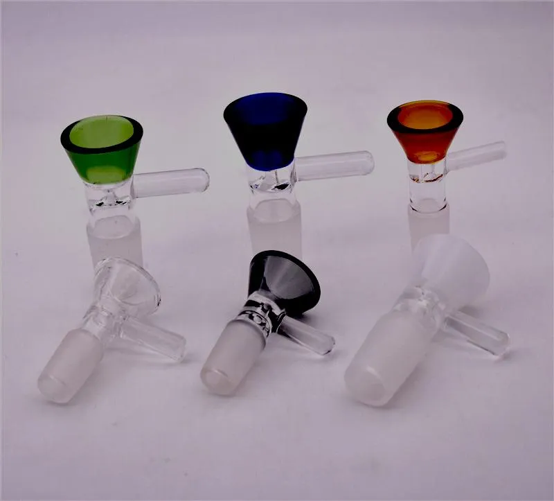 Bols en verre d'entonnoir mâle le moins cher de 14mm 18mm accessoires de pièce de bol de fumage pour les bongs en verre huile Dab plates-formes conduites d'eau