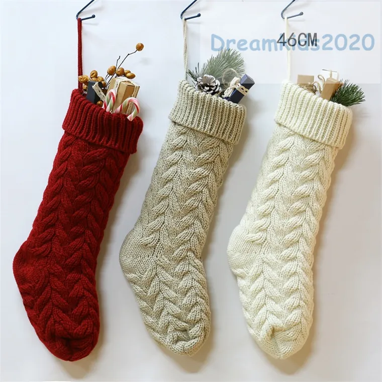 Chaussettes de noël tricotées, offre spéciale, sac cadeau de bonbons, arbre de noël suspendu, décoration pour la maison