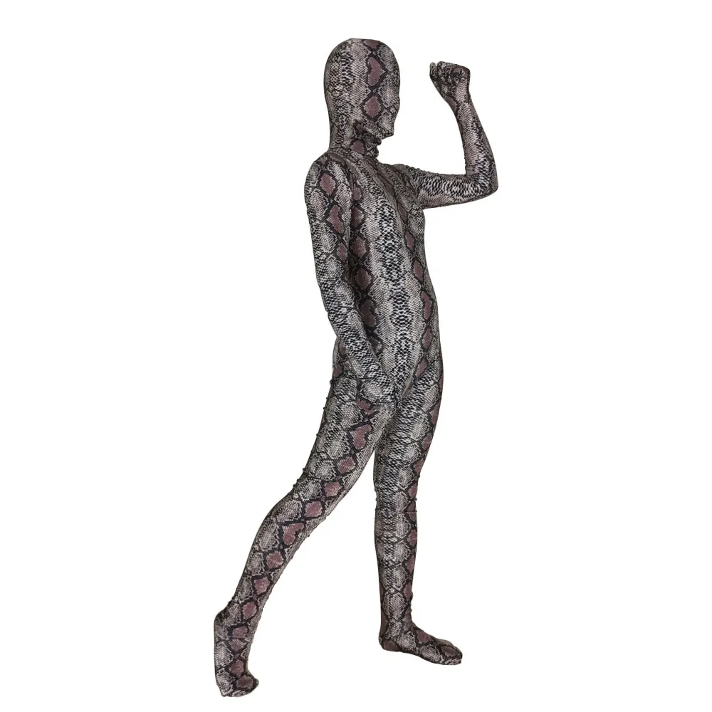 modèle de haute qualité pour adultes cosplay costume enfants Snakeskin Halloween Serpent Lycar Zentai Sexy Party Bodysuit Jumpsuit