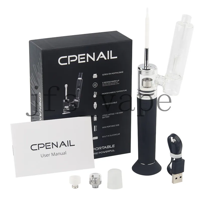 Hotsale Cpenailキット1100mAhポータブルワックスペンDABリグネイルポットセラミッククォーツ電気H GR2純粋Ti ecigarette vaporizer蒸気ガラスボンズキット