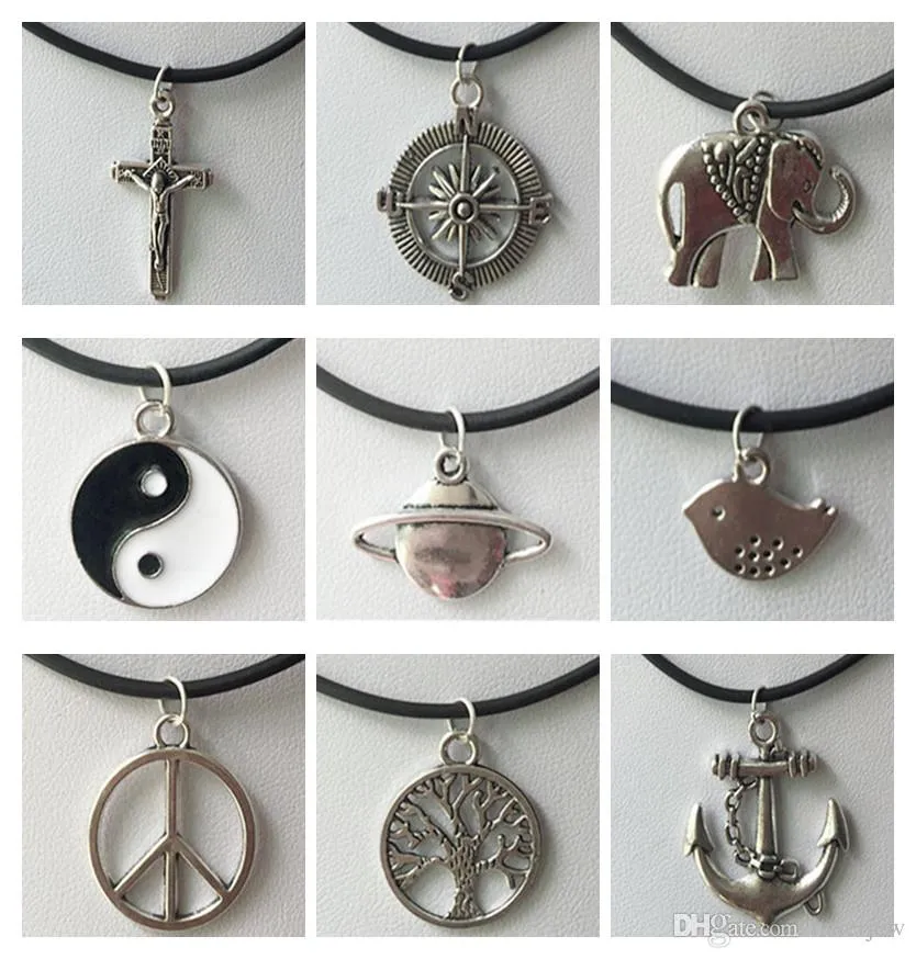 Verklaring kettingen anker bladeren roddels hand sturen geometrie ketting sieraden kompas cirkel ronde hangers kettingen