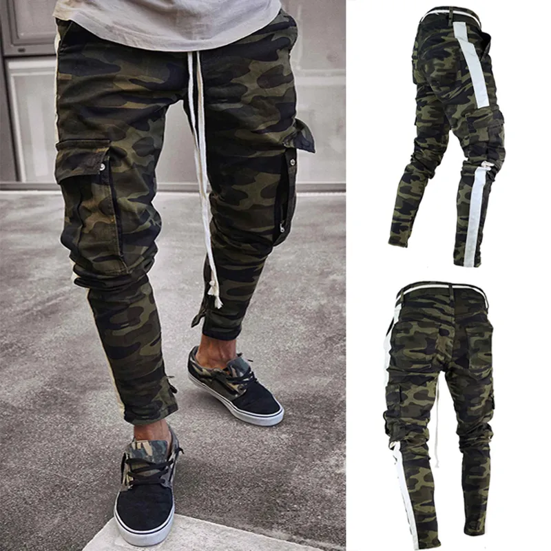 Men's Casual Green Camouflage Cargo Pants Men Joggers Slim Fit Pants Men Pantalons Harem Sweatpants Pantalon