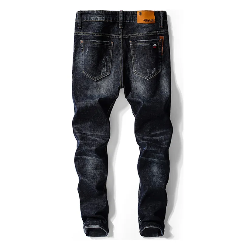 KSTUN Men Jeans Pants Denim Fashion Desinger Black Blue Stretch Slim Fit Jeans for Man Streetwear Cowboys Hiphop calca masculina T255n