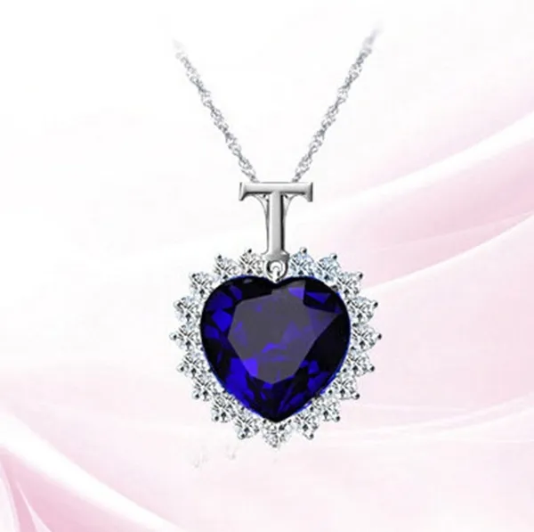 Titanic Heart of the Ocean Sapphire Crystal Chain Ketting Hanglate Sieraden