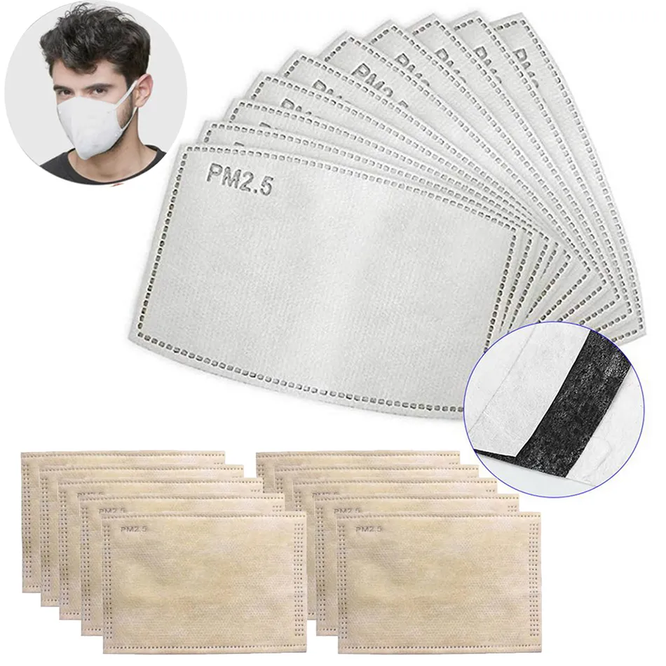 Auf Lager PM2.5 Filterpapier Anti Haze Mundmaske Anti Staubmaske Aktivkohlefilterpapier Gesundheitswesen