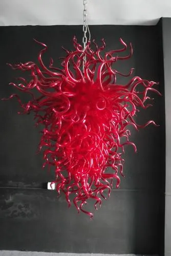 100% soufflé à la bouche CE UL borosilicate verre de Murano Dale Chihuly Art luminaires en verre soufflé rouge