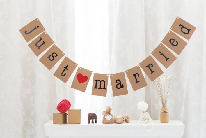 Just Married Car Decorations By , Just Married Banner Sign And Balloons,  Wedding Bridal Shower Bachelorette Party Decorations, Photo Props, Car  Decora