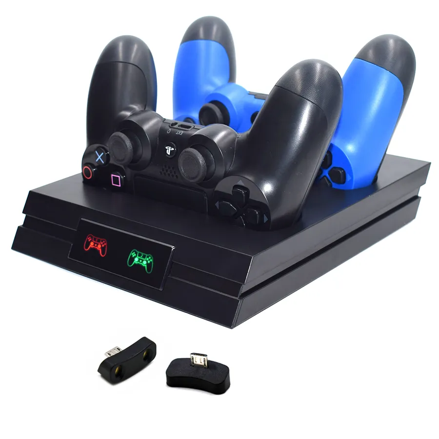 Yoteen per PS4 Slim Pro Dualshock 4 Caricabatterie con joystick wireless Indicatore doppio LED Dock Station di ricarica rapida per Sony Playstation