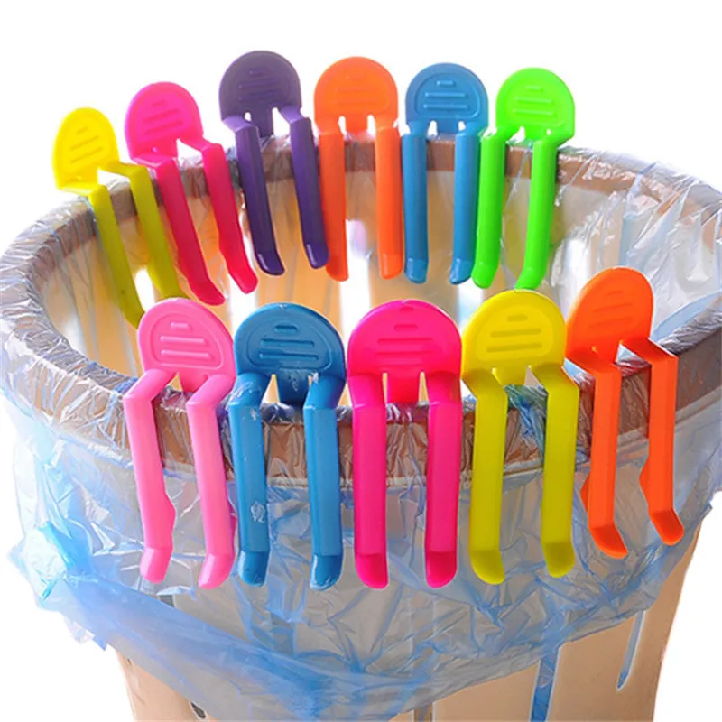 Bathroom Kitchen Storage Sealing Clip Garbage Can Waste Bin Trash Bag Fixed Clip Wash Cloth Clip Holder yq01584