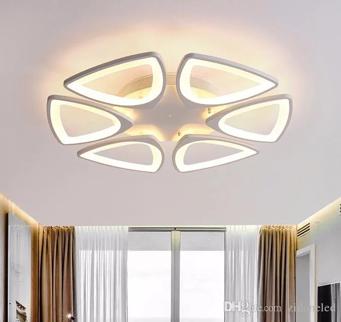 현대 아크릴 LED 천장 조명 Dimmable LED 천장 샹들리에 거실 침실 침실 Luminarias 파라 살라 실내 조명 Dia19.7inch