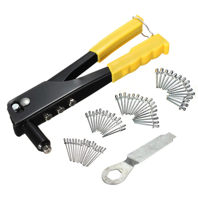 Yüksek kaliteli yeni 60pcs/set Riveter Tabancası Kit Kör Perçin El Alet Seti oluklu Tamir Onarımı Ağır hizmet tipi satış