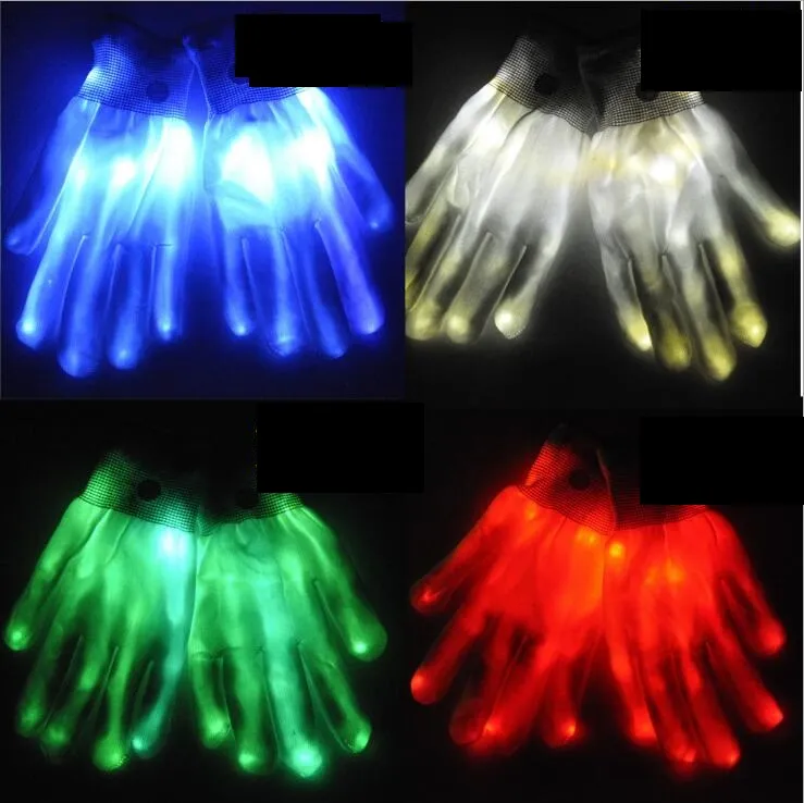 6 Design Halloween Christmas LED Flash Rękawiczki Taniec Rękawice Glow Koncert Noctilucent Rave Prop Rękawiczki Zapalone Gloves Dzieci Prezent Zabawka