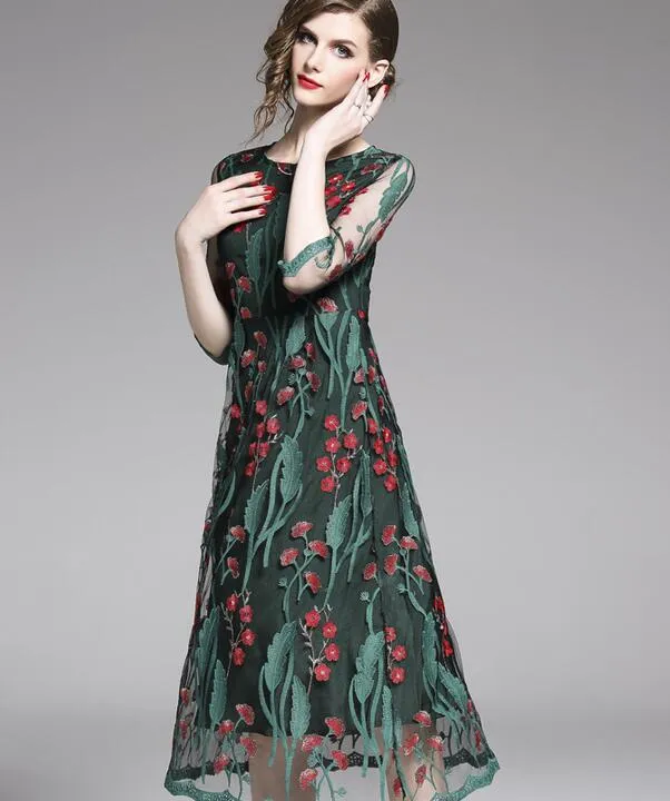 Flora Red Green Leaf Embroidery A Line Dress For Women Summer Casual Short Sleeve Above Knee Skirt From Qltrade_18, $25.13 In Bulk | DHgate.Com Flora Red Green Leaf Embroidery A Line Dress For Women Summer Casual Short Sleeve Above Knee Skirt From Qltrade_18, $25.13 In Bulk | DHgate.Com