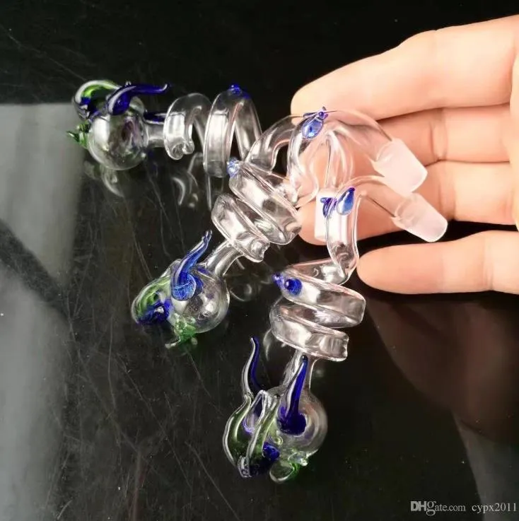 Pote de torneira espiral de vidro, cachimbos de água bongs de vidro hooakahs duas funções para plataformas de petróleo bongos de vidro