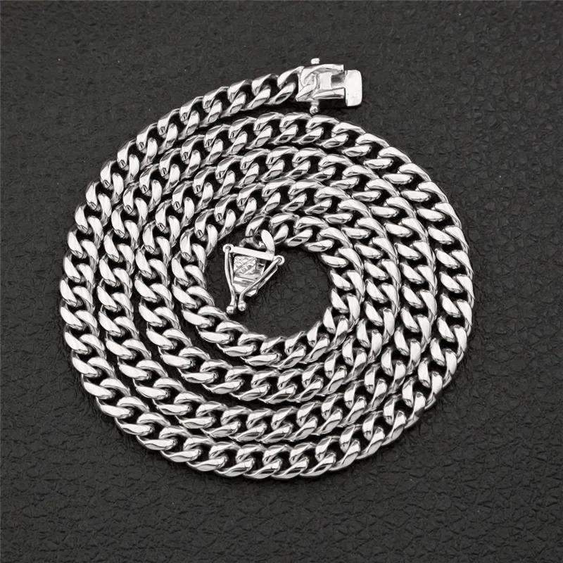 8mm 10mm 12mm 14mm 20-30Inch Cool Mannen Hip Hop Collier 316L roestvrij staal vergulde Cubaanse ketting ketting voor mannen Hot Gift