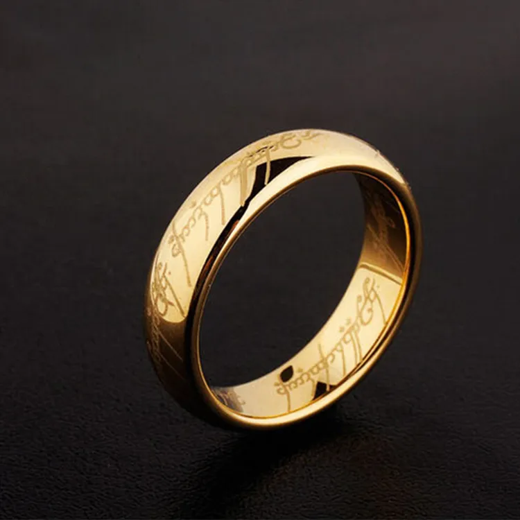 Acciaio inossidabile Hobbit One Ring of Power Gold Il Signore degli anelli Amanti Donne Uomo Gioielli di moda Senhor Dos Aneis