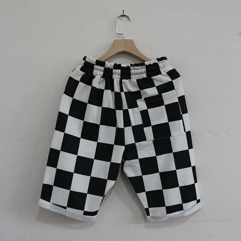 Black and white sales checkered shorts mens