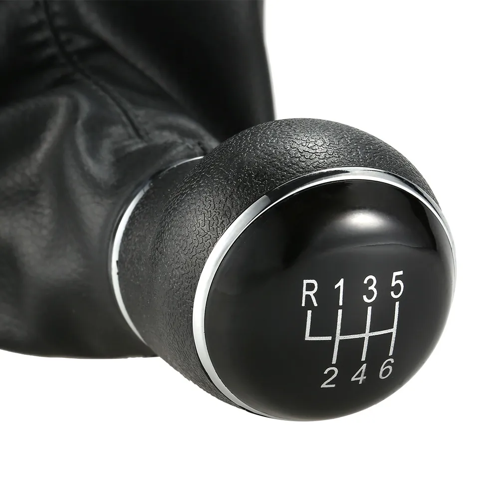 6 Speed ​​Gear Shift Knob Leather Boot för VW Passat B7