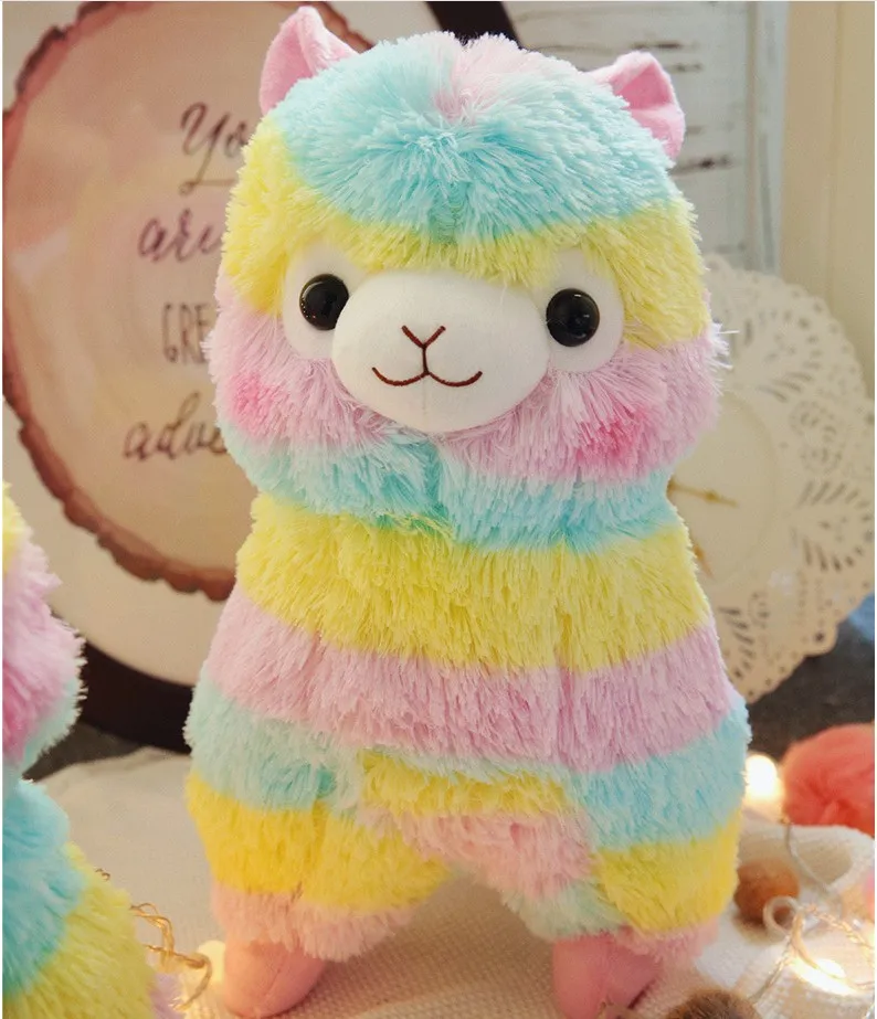 Kawaii Alpaca Plusch 20 25 35 50 cm Regenbogen Alpacasso Weichgefullte Tiere fur Kinder Geburtstag 2024 Geschenk