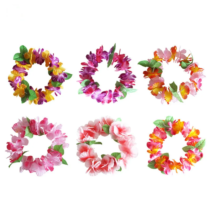 Hawaiian Flower Lei Bra Luau Hula Dance Hawaii Bra Sommarlov Halloween Weeding Costumes Party Dance Dress 6 Färger