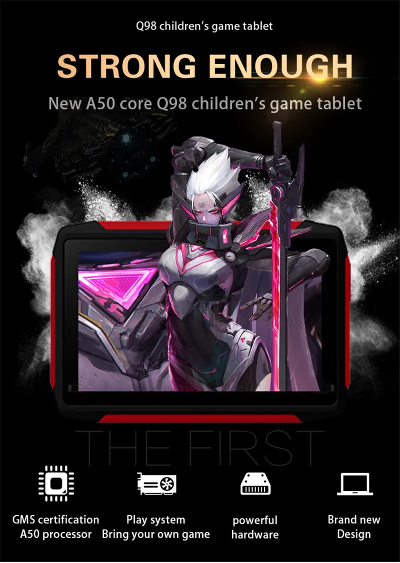 168 GRATUIT DHL Kid Tablet PC Q98 Quad Core 7 pouces 1024 * 600 écran HD Android 9.0 AllWinner A50 réel 1 Go de RAM 16 Go Q8 avec Bluetooth wifi