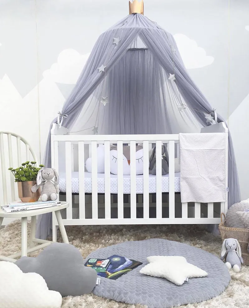 Coxeer طفل الفراش ناموسية رومانسية سرير دائري ناموسية غطاء السرير الوردي معلقة قبة المظلة للأطفال غرفة نوم الحضانة