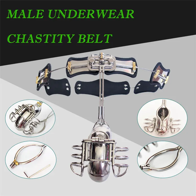 Fabricant Appareils de chasteté Vente directe en acier inoxydable sous-vêtements mâles chasteté cages de courroie de bite Cage Pinis Lock Adult Game