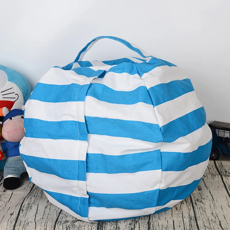 Sac De Rangement Jouets En Forme De Requin - Sac De Fèves Géant 80x80x50 Cm - Bleu, Pour Peluches Et Jouets - Chaise Poire Organisateur - 6