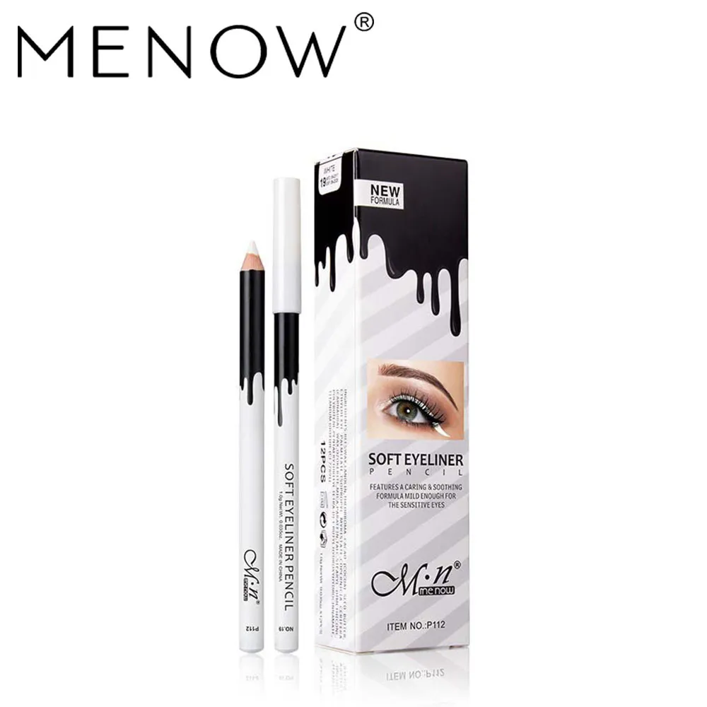 Menow P112 box Makeup Silky Wood Cosmetic White Soft Eyeliner Pencil makeup highlighter pencil3397650