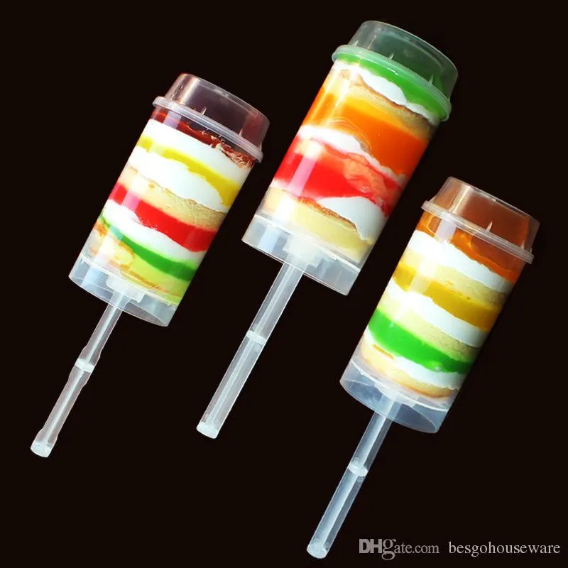 Push-up POP Containers Plastic Food Grade Push Up Pop Cake Container Deksel Cake Container voor Party Decoraties Ronde Vorm Tool BH1957 CY