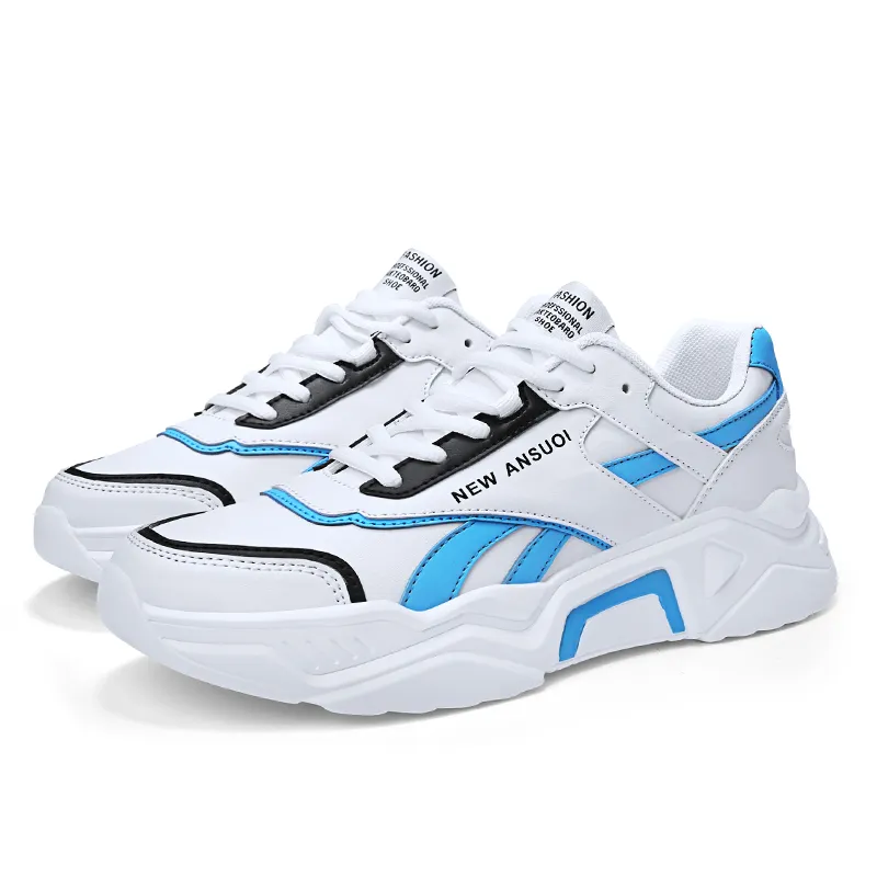 CHAUDE Mode Hommes Femmes Chaussures De Course Noir Blanc Orange Bleu Plate-Forme En Cuir Tennis Baskets Sport Baskets Taille 39-44 Fabriqué en Chine