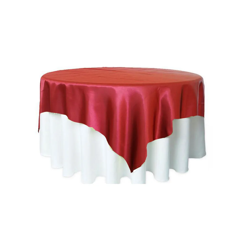 180x180cm Satin Fabric Tablecloth Table Cover Table Overlay Tableware Cover Restaurant Banquet Hotel Wedding Party Decoration