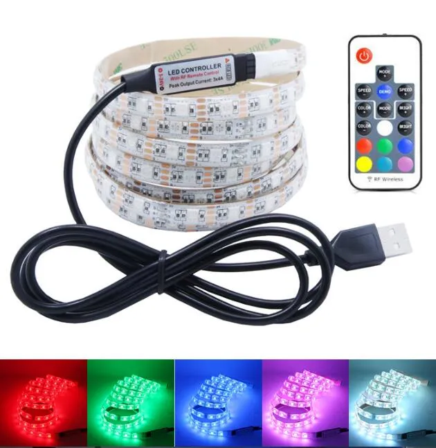 Telecomando 5050 Led Striscia di luce flash colorata, cintura di luci stroboscopiche, luci decorative, retroilluminazione, PVC morbido con stick 3M, impermeabile