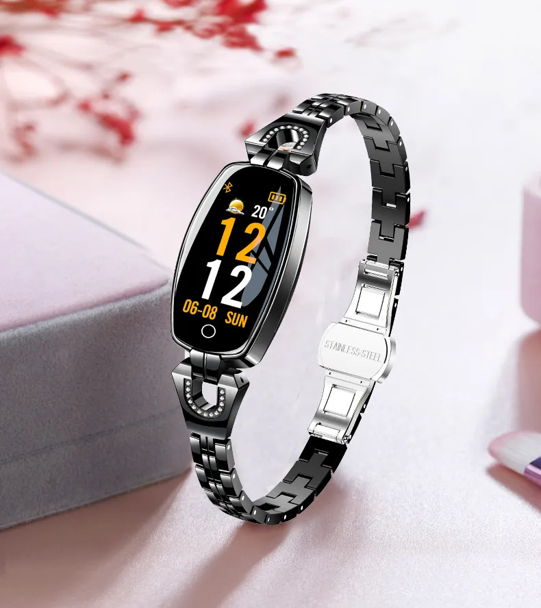 Estilo 3 reloj inteligente H8 TOP inteligente los hombres del reloj táctil completa rastreador de ejercicios de Salud del inspector Mujeres inteligentes pulsera de alerta disponibles