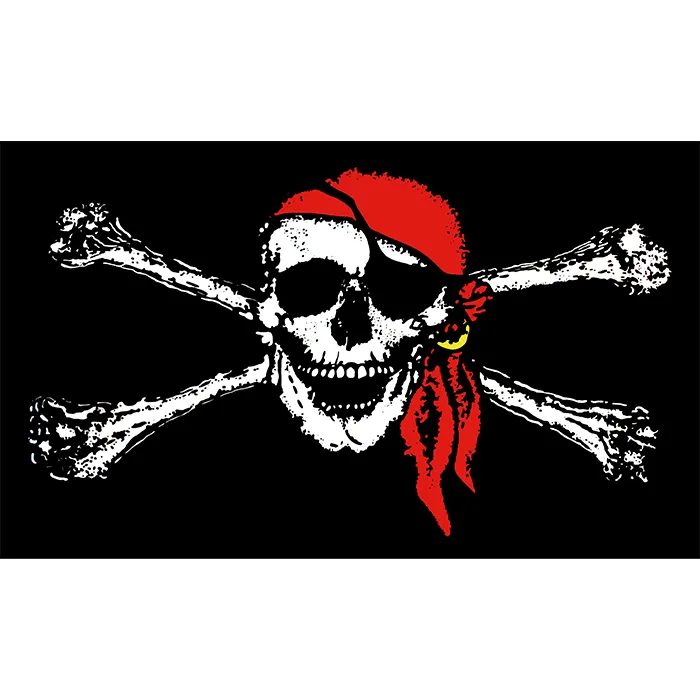 3x5ft Jolly Roger Pirate Flag, 80% 블리드 야외 실내 디지털 인쇄 폴리 에스테르, 더블 스티치, 무료 배송