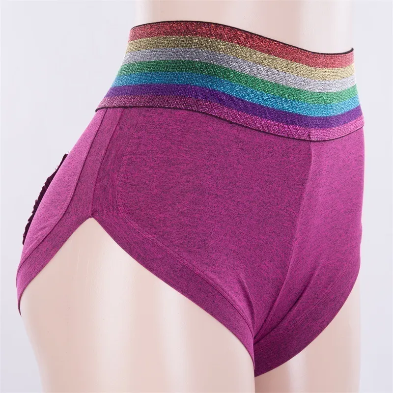 Rainbow Elastic Waist Hot Shorts Women High Side Split Sexy Mini Short Pleated Shaping Shorts Girl Push Up Hip Shorts Breathable (7)