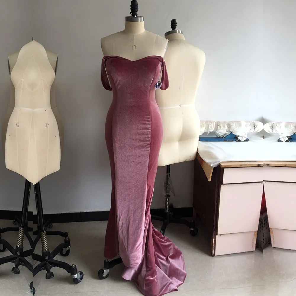 Pink Bridesmaid Dress Velvet Mermaid Gown Sweetheart... From Lovemydress,  $39.89 | DHgate.Com