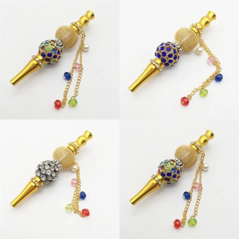Crystal Inlaid Spherical Hookah Tips Nozzle Smoking Pipes Holder