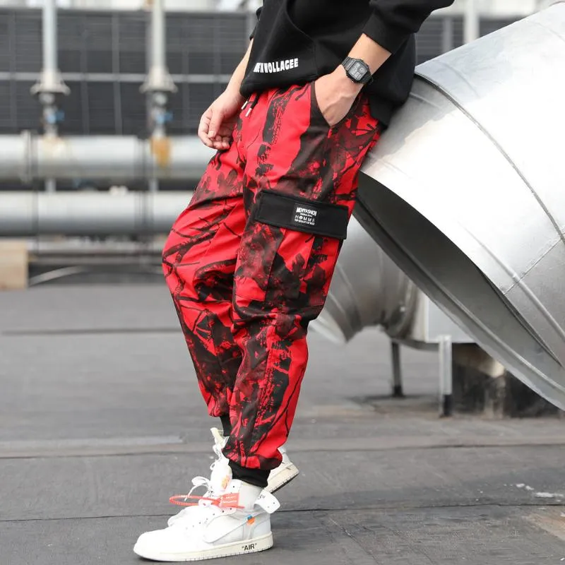 Red cargo sales trousers mens