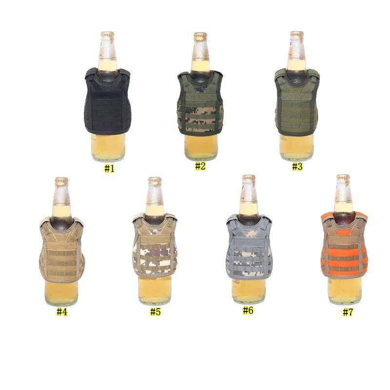 Beverage Koozie Vest Military Molle Mini Beer Cover Vest Cooler Sleeve