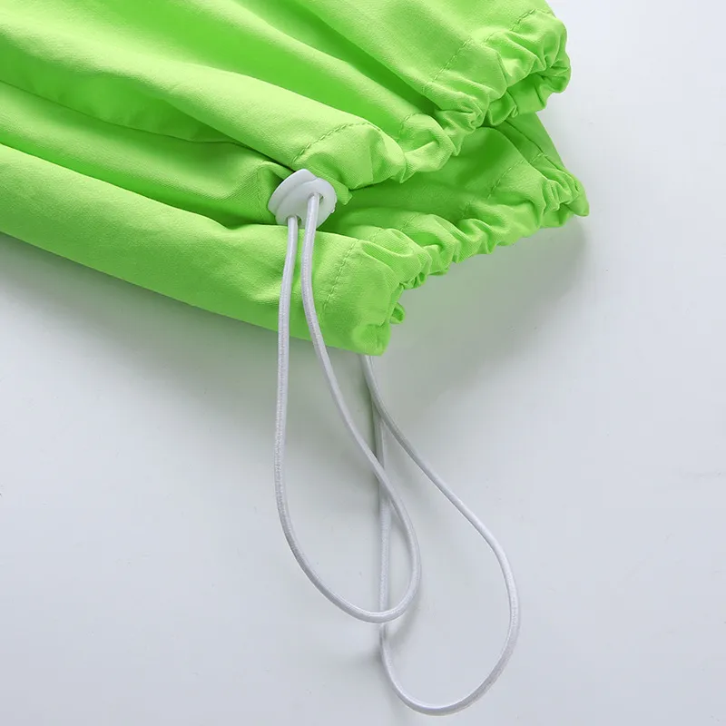 Neon Green Cargo Pants for Women, High Waist Streetwear Trousers, Oversize  2019 Spring Sweatpants Fashion T200727