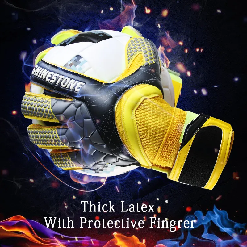 Pro Goalkeeper Gloves For Men Strong 5 Finger Protection Thick