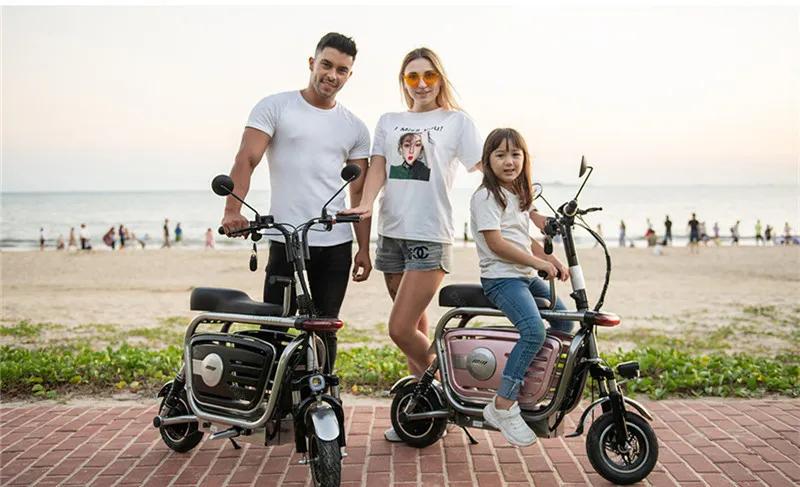 New Foldable Electric Bike 2 Wheels Electric Scooters 400W 48V Range 80KM Parent-Child Mini Electric Scooter Hydraulic Absorber (20)