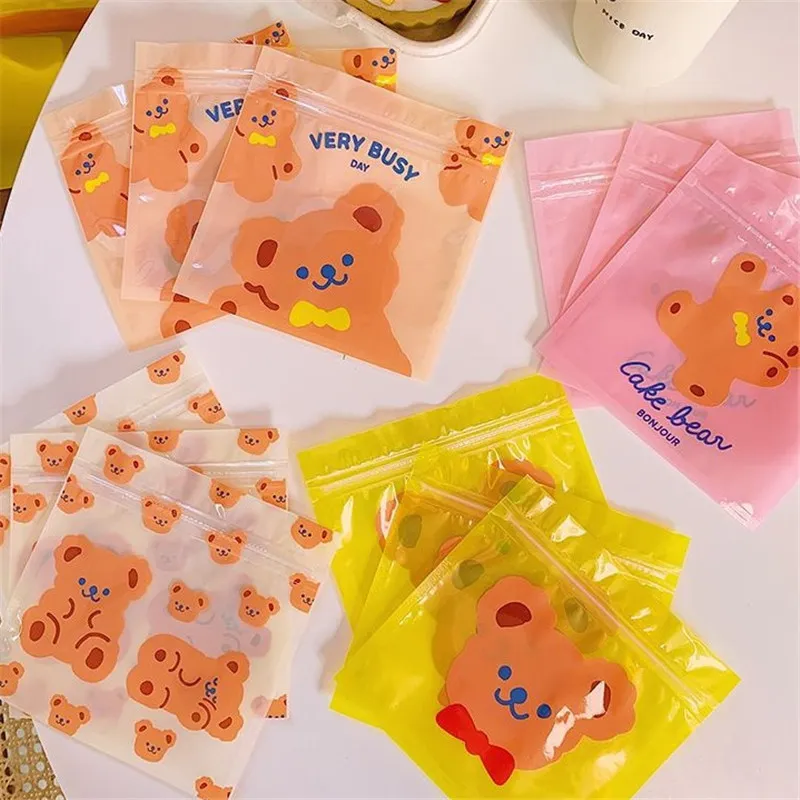 Cute Bear Plastic Bag Wedding Birthday Cookie Candy Gift Packaging Bags OPP Self Adhesive Party Favors yq2088