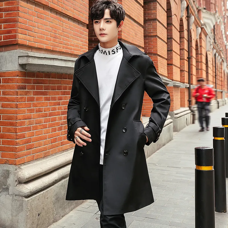 ファストファッション通販サイト メンズトレンチコートメンズ21秋イングランドストリートロングコートホムソリッドスマートカジュアルオーバーウェア高品質男性服男性服 国内取り扱い店舗 Roebuckbuilders Com