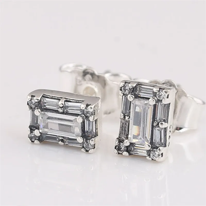 Pandora silver cz sparkling square halo studs deals