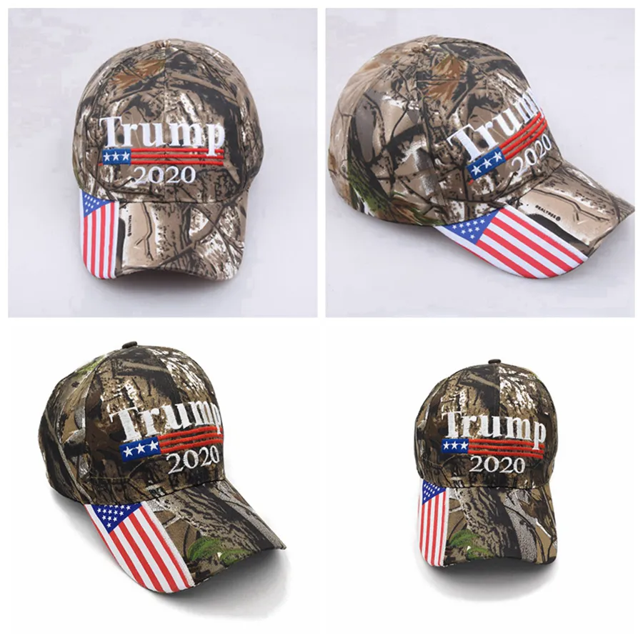 Camo Donald Trump 2020 Chapeau Make America Great Caps USA Drapeau Broderie Lettre Snapback Camouflage Hommes Casquette de baseball Chapeaux de fête RRA3289