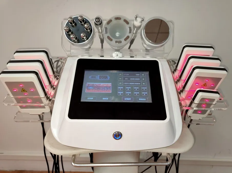 Ny 6 i 1 Spa Portable Zerona Lipo Laser Slimming Skin Åtdragning RF Cavitation Lipo Laser Machine